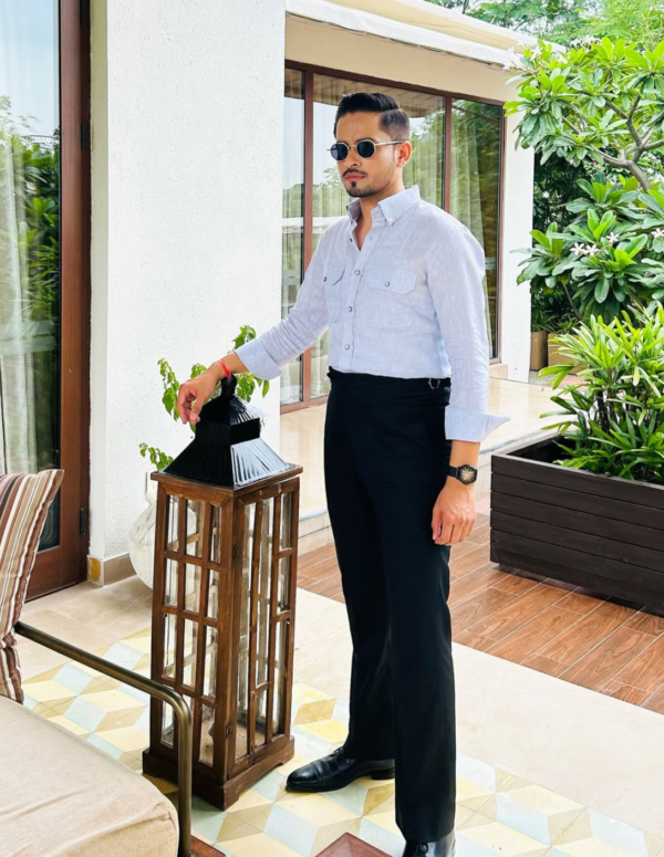 Linen 2 Pocket Shirt With Linen Italian Trousers