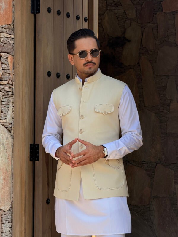 Ivory Viscose Half Jacket