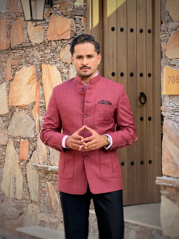 Checkered Bandhgala Coat