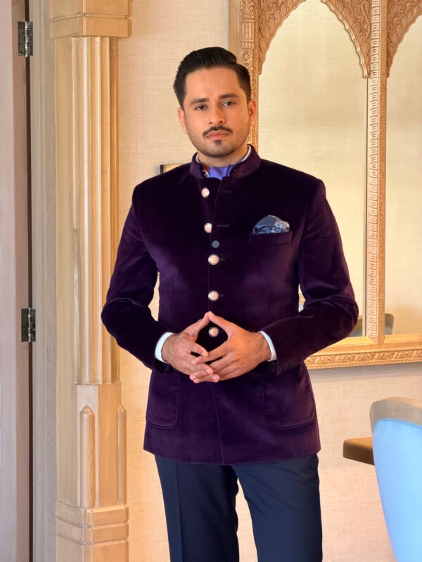 Cotton Velvet Bandhgala Coat